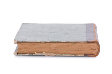 Old vintage book isolated on white backgroundの写真素材