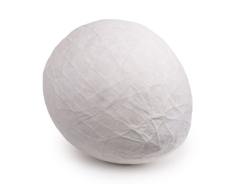 Big paper egg isolated on white backgroundの写真素材