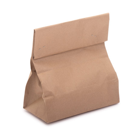 Paper bag isolated on white backgroundの写真素材