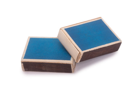 Group of matchboxes isolated over white backgroundの写真素材