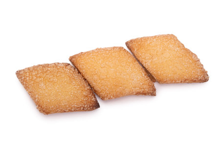 Diamond shaped cookies isolated on white backgroundの写真素材