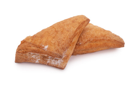 Tasty puff pastry isolated over white backgroundの写真素材
