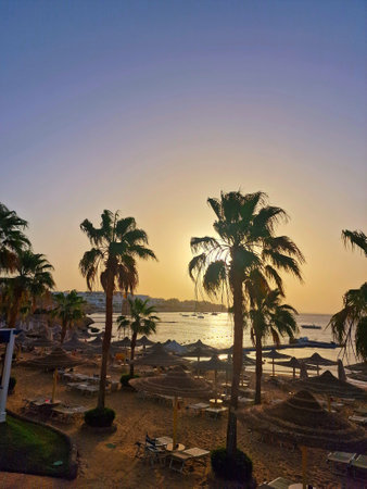 Sunset on the Red Sea in Egypt, Sharm El Sheikh