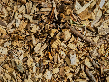 Close up of a pile of chopped firewood as a background.
