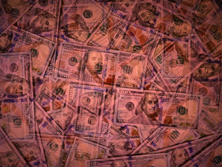 Background from money American hundred dollar bills. Abstract background for your design