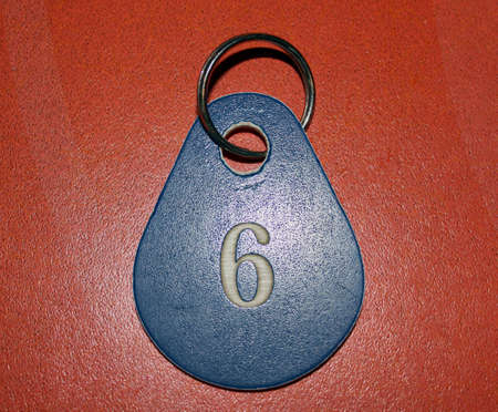 blue number with number six