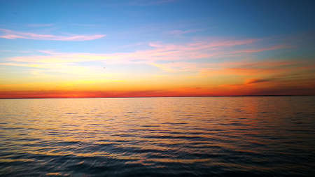 colorful multi-colored sunset at sea