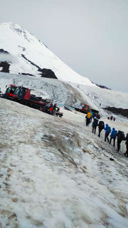 climbers climb the mountain