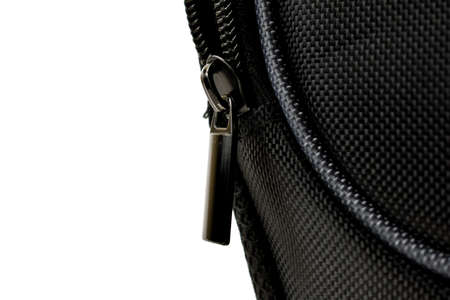 black camera bag on a white background