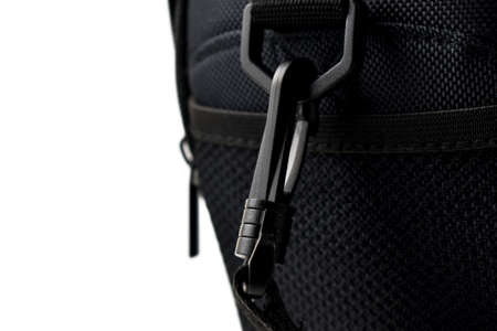 black camera bag on a white background