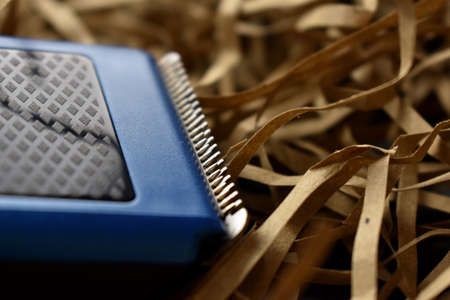 hair cutter on a light straw backgroundの写真素材