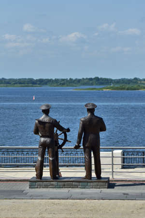 monument to sailors on the banks of the Volga Riverのeditorial素材