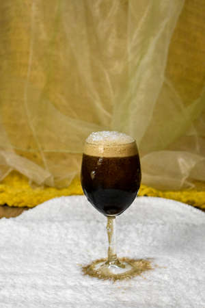 fizzy drink poured into a glass