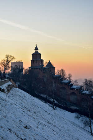 The Kremlin at sunset. Nizhny Novgorodの写真素材