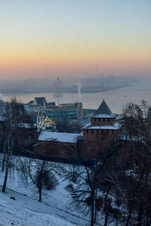The Kremlin at sunset. Nizhny Novgorodの写真素材
