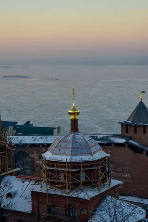 The Kremlin at sunset. Nizhny Novgorod