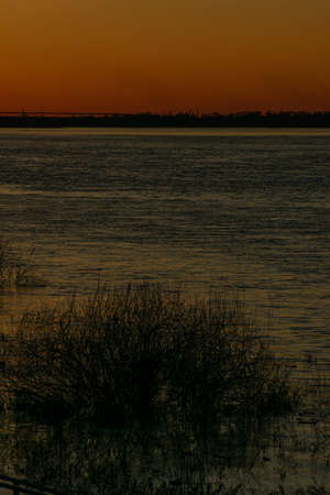 beautiful sunset on the River Volga. Nizhny Novgorod
