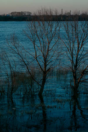 beautiful sunset on the River Volga. Nizhny Novgorodの写真素材
