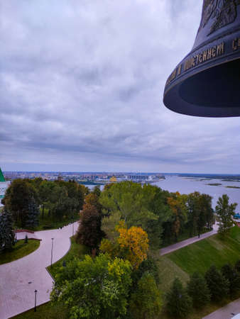 panoramic view from the bell tower of the Nizhny Novgorod Kremlinの写真素材