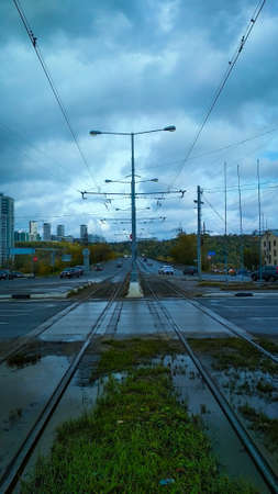bridge over the river in the cityの写真素材