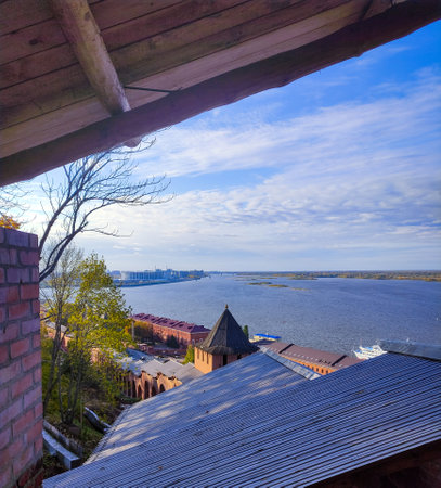 Beautiful panorama of the city of Nizhny Novgorodの写真素材