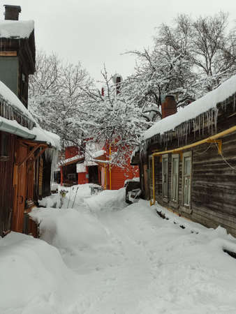 beautiful old wooden houseの写真素材