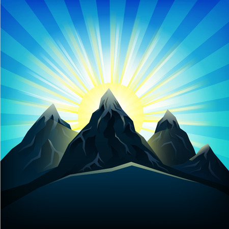 sunrise on the mountainsのイラスト素材