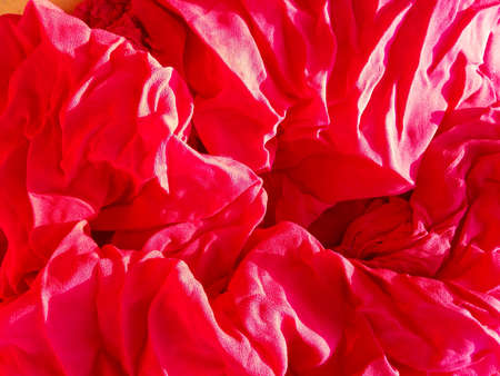 bright red chiffon fabric Tightingの写真素材