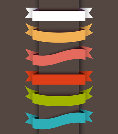 Set of colored ribbon banners.のイラスト素材