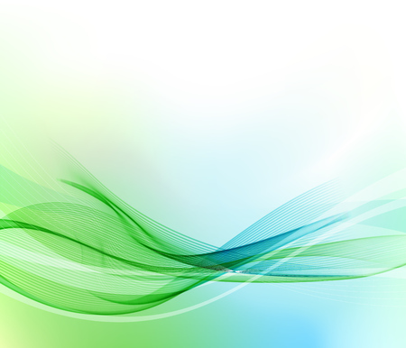 Abstract blue and green wavy lines.  Colorful vector backgroundのイラスト素材