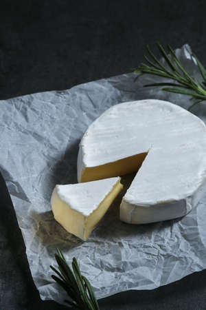 Still life with cheese on a dark backgroundの写真素材