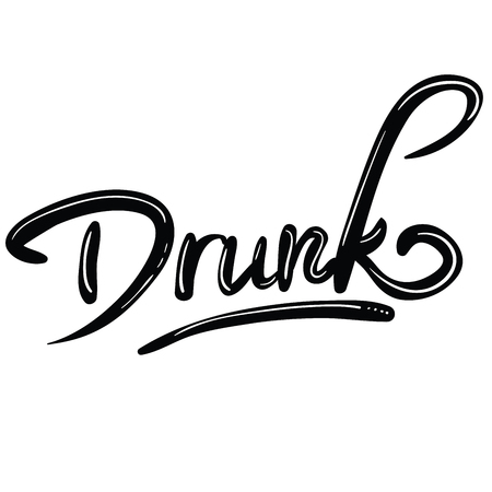 hand written lettering word drunkのイラスト素材