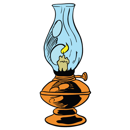 lamp cartoon doodle illustration isolated on whiteのイラスト素材