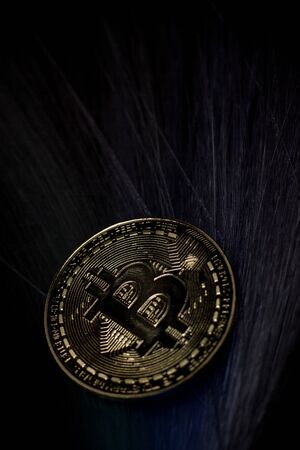Bitcoin with beautiful backlightingの写真素材