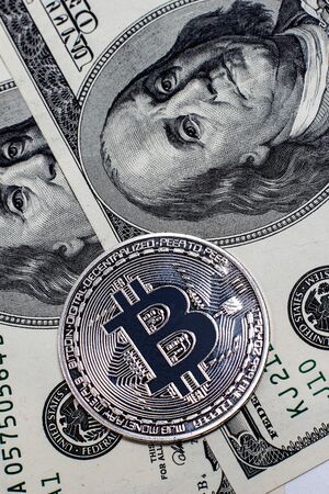 Bitcoin on the moneyの写真素材