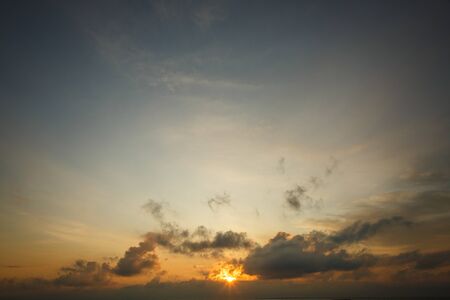 Beautiful sunrise by the seaの写真素材