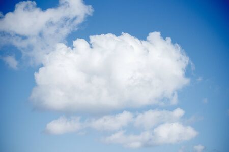 Beautiful volumetric clouds in the blue sky