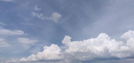 Beautiful volumetric clouds in the blue sky