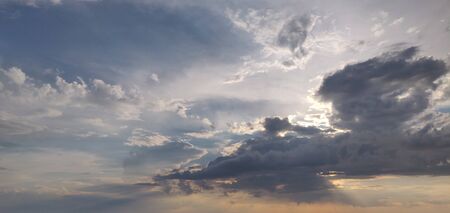 Beautiful clouds during sunsetの写真素材