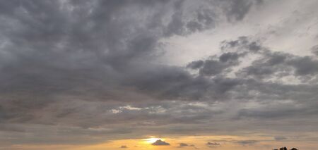 Beautiful clouds during sunsetの写真素材