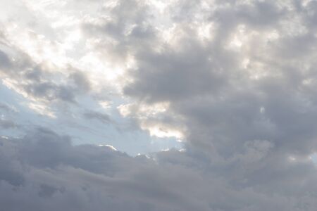 Beautiful volumetric clouds in the blue skyの写真素材