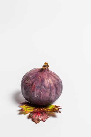 Ripe tasty figs on a white backgroundの写真素材