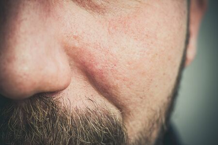 Mustache and nose of a man closeの写真素材