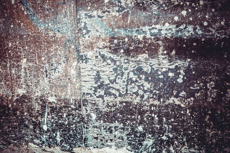 Scary black texture with white spots, scratches, and cracks.の写真素材
