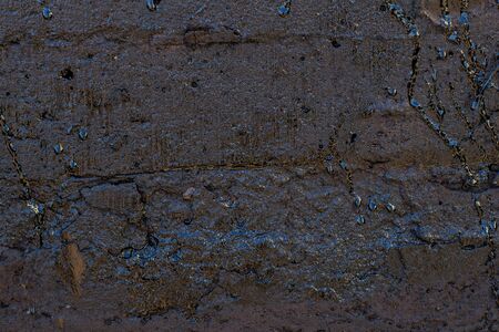 Black resin wall texture with scratches and cracks.の写真素材