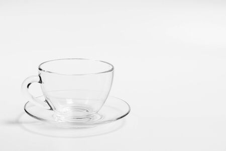 Glass cup for coffee on a white background