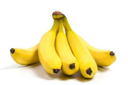 Ripe banana for diet and sports on a white background closeの写真素材