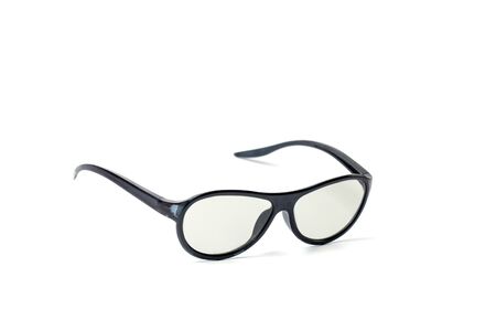 Black stylish glasses on a white background.