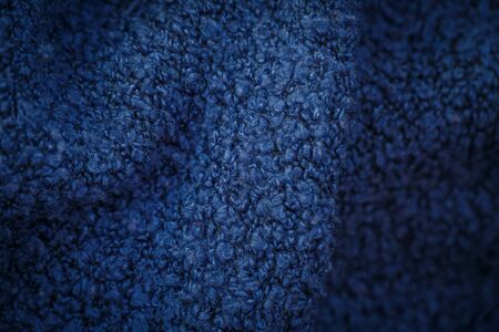 Blue wool texture for warm clothes closeの写真素材