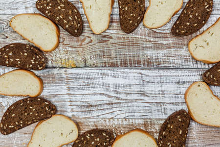 Fresh gluten free bread on a wooden surface in provence style
